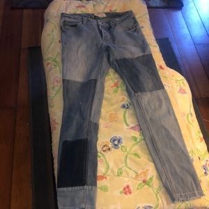 Free People Patchwork Jeans